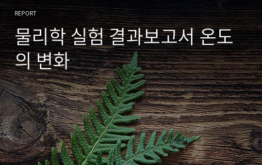 물리학 실험 결과보고서 온도의 변화