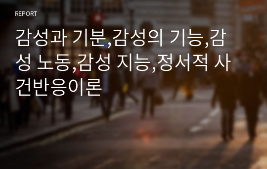 감성과 기분,감성의 기능,감성 노동,감성 지능,정서적 사건반응이론