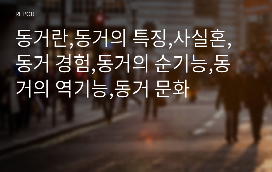 동거란,동거의 특징,사실혼,동거 경험,동거의 순기능,동거의 역기능,동거 문화