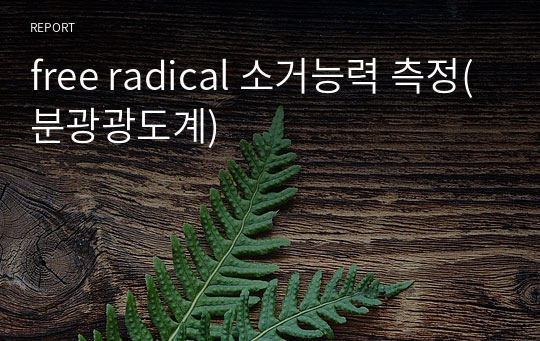 free radical 소거능력 측정(분광광도계)