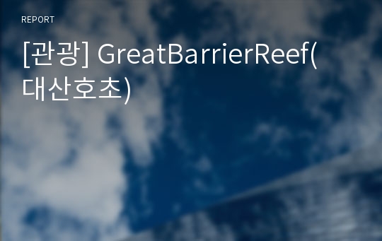 [관광] GreatBarrierReef(대산호초)