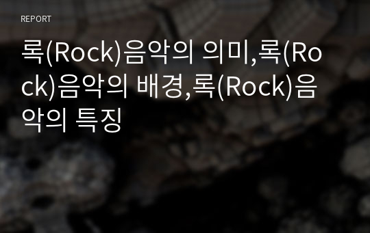 록(Rock)음악의 의미,록(Rock)음악의 배경,록(Rock)음악의 특징