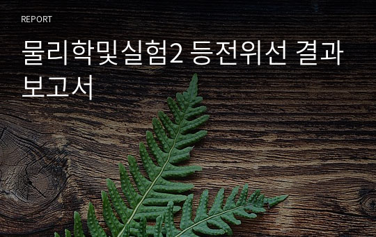 물리학및실험2 등전위선 결과보고서