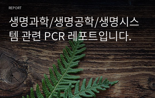 생명과학/생명공학/생명시스템 관련 PCR 레포트입니다.