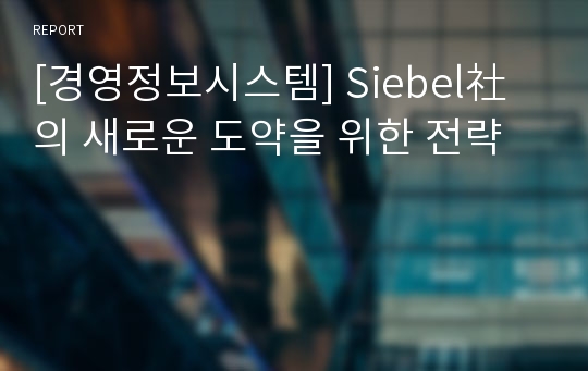 [경영정보시스템] Siebel社 의 새로운 도약을 위한 전략