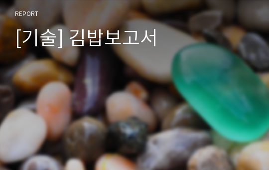 [기술] 김밥보고서