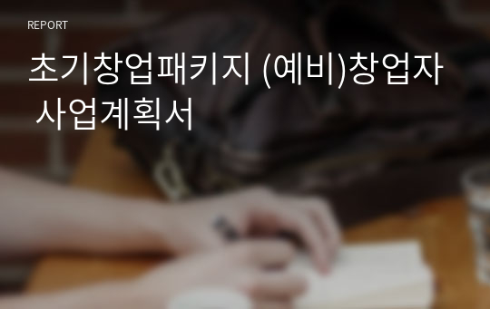 초기창업패키지 (예비)창업자 사업계획서