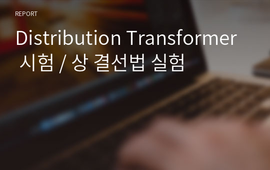 Distribution Transformer 시험 / 상 결선법 실험