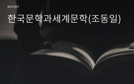 한국문학과세계문학(조동일)