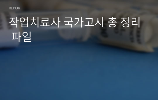 작업치료사 국가고시 총 정리 파일