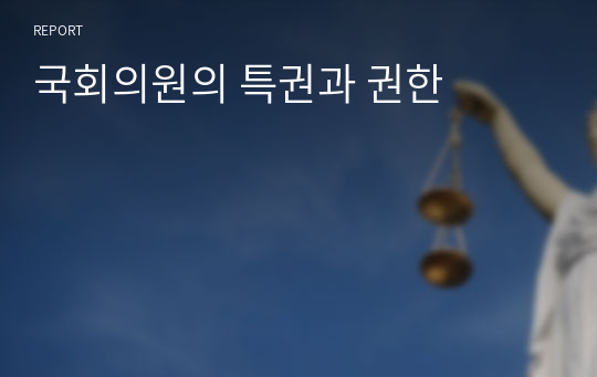 국회의원의 특권과 권한