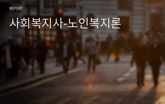 사회복지사-노인복지론