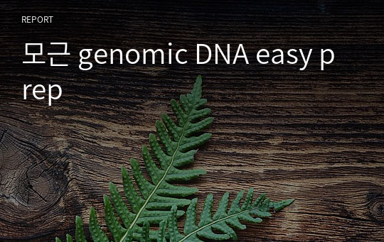 모근 genomic DNA easy prep
