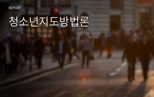 청소년지도방법론