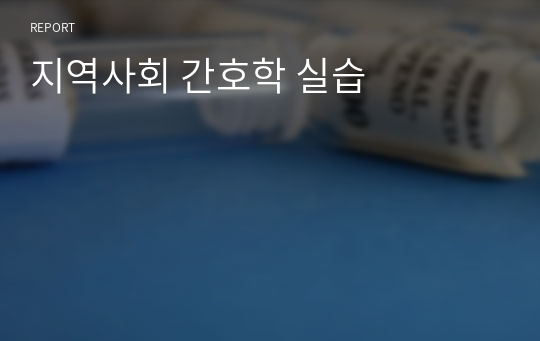 지역사회 간호학 실습