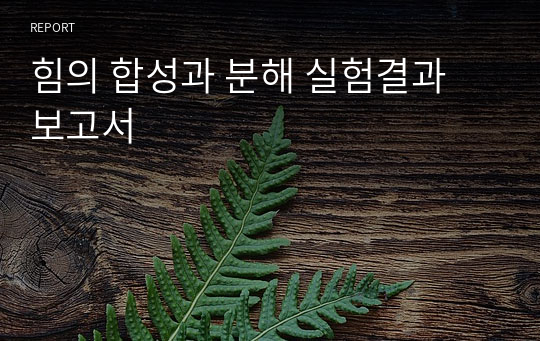 힘의 합성과 분해 실험결과 보고서