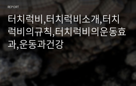 터치럭비,터치럭비소개,터치럭비의규칙,터치럭비의운동효과,운동과건강