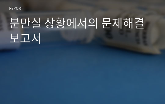 분만실 상황에서의 문제해결 보고서