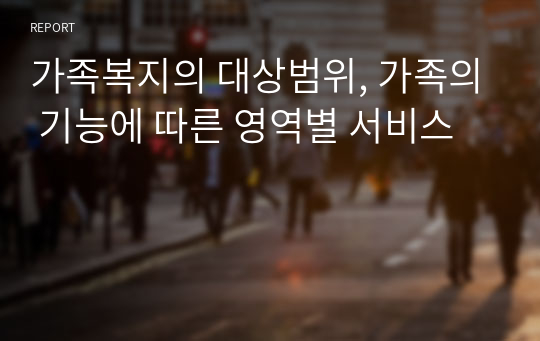 가족복지의 대상범위, 가족의 기능에 따른 영역별 서비스