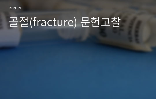 골절(fracture) 문헌고찰