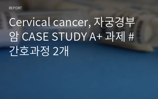 Cervical cancer, 자궁경부암 CASE STUDY A+ 과제 # 간호과정 2개