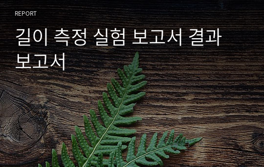 길이 측정 실험 보고서 결과보고서