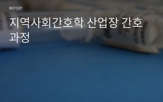 지역사회간호학 산업장 간호과정