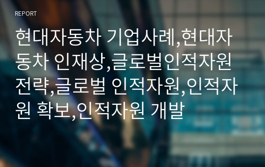 현대자동차 기업사례,현대자동차 인재상,글로벌인적자원전략,글로벌 인적자원,인적자원 확보,인적자원 개발