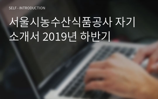 서울시농수산식품공사 자기소개서 2019년 하반기
