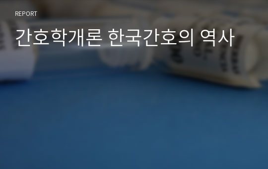 간호학개론 한국간호의 역사