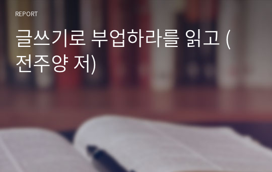 글쓰기로 부업하라를 읽고 (전주양 저)