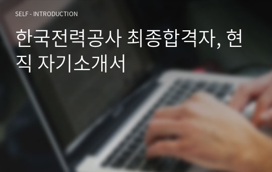 한국전력공사 최종합격자, 현직 자기소개서