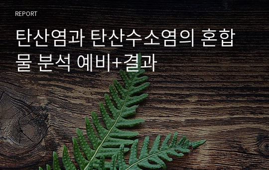 탄산염과 탄산수소염의 혼합물 분석 예비+결과