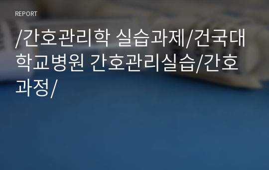 /간호관리학 실습과제/건국대학교병원 간호관리실습/간호과정/