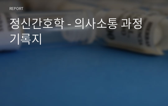 정신간호학 - 의사소통 과정 기록지