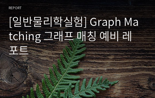 [일반물리학실험] Graph Matching 그래프 매칭 예비 레포트