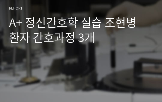 A+ 정신간호학 실습 조현병 환자 간호과정 3개