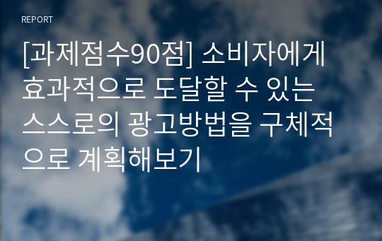 [과제점수90점] 소비자에게 효과적으로 도달할 수 있는 스스로의 광고방법을 구체적으로 계획해보기