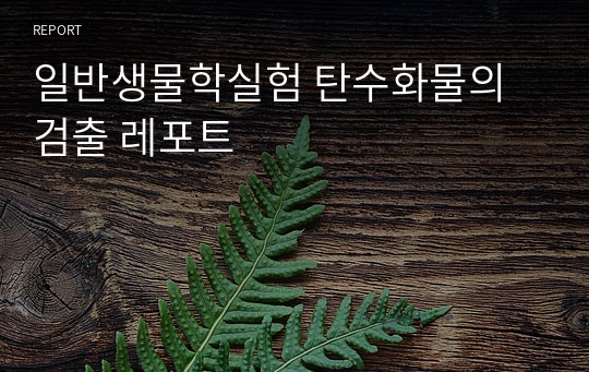 일반생물학실험 탄수화물의 검출 레포트