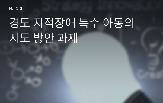 경도 지적장애 특수 아동의 지도 방안 과제