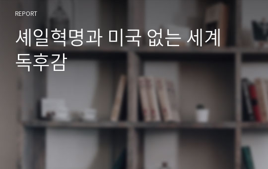 셰일혁명과 미국 없는 세계 독후감