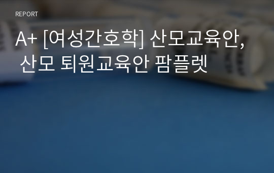 A+ [여성간호학] 산모교육안, 산모 퇴원교육안 팜플렛