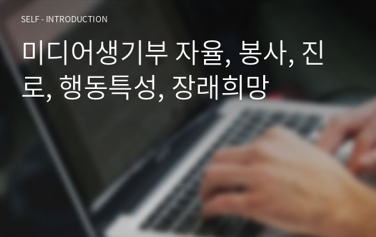 미디어생기부 자율, 봉사, 진로, 행동특성, 장래희망