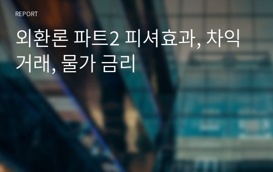 외환론 파트2 피셔효과, 차익거래, 물가 금리