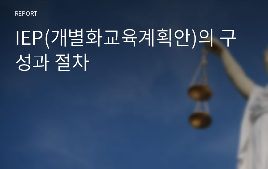 IEP(개별화교육계획안)의 구성과 절차