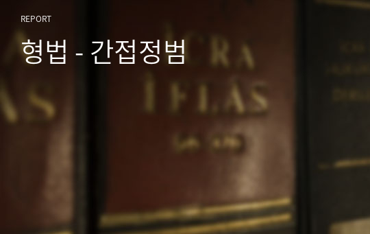 형법 - 간접정범