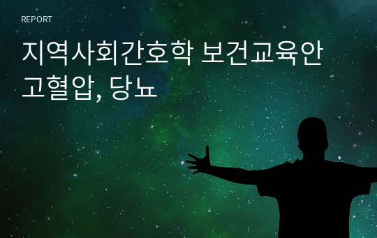 지역사회간호학 보건교육안 고혈압, 당뇨