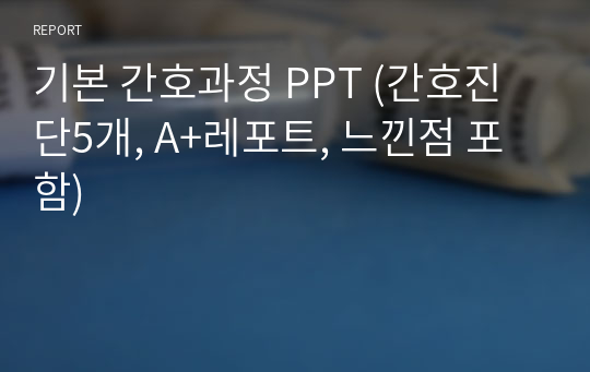 기본 간호과정 PPT (간호진단5개, A+레포트, 느낀점 포함)