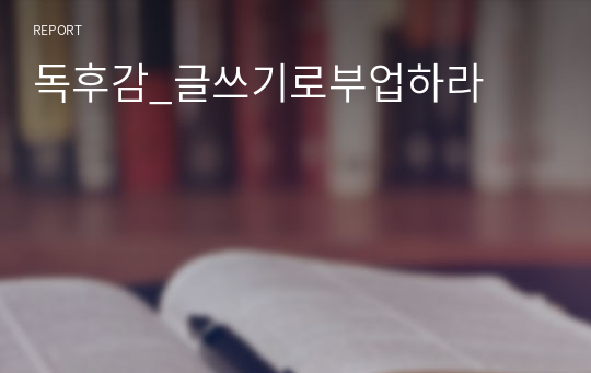 독후감_글쓰기로부업하라