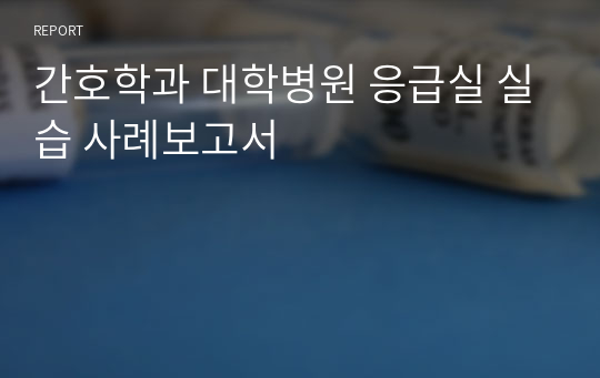 간호학과 대학병원 응급실 실습 사례보고서